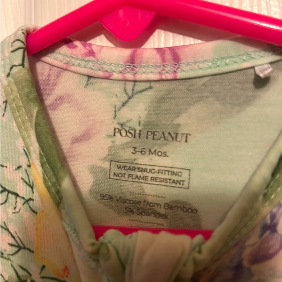 Baby👶🏼Girls👧🏻Bamboo🎋Footie Ruffled Zippered One Piece Erin Floral💐Sz 3-6M - Picture 3 of 11